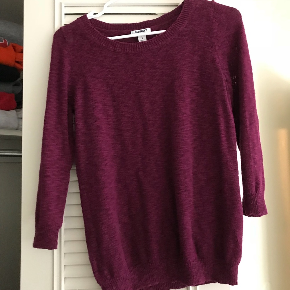 Burgundy 3/4 sleeve sweater